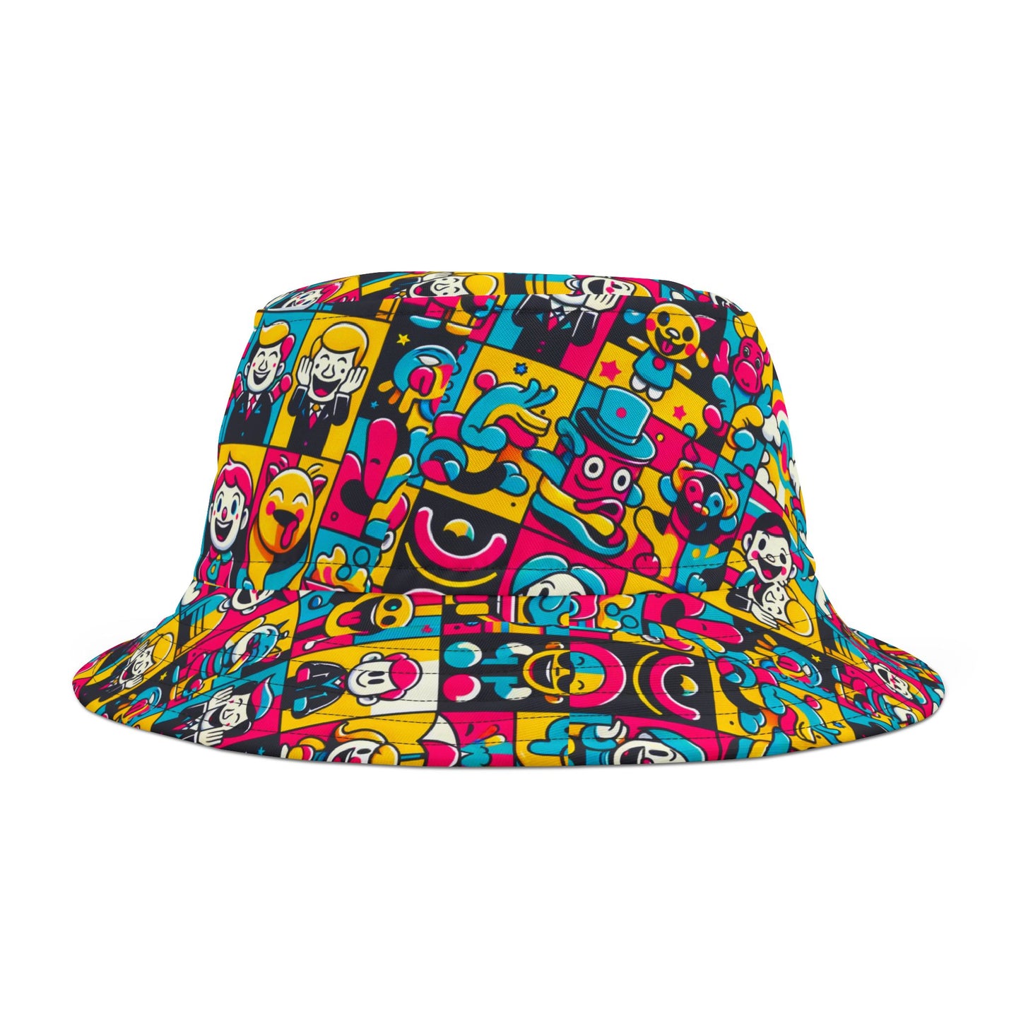 Neon Pop Playful Pop Culture Mashup Bucket Hat - 8404 Design-60