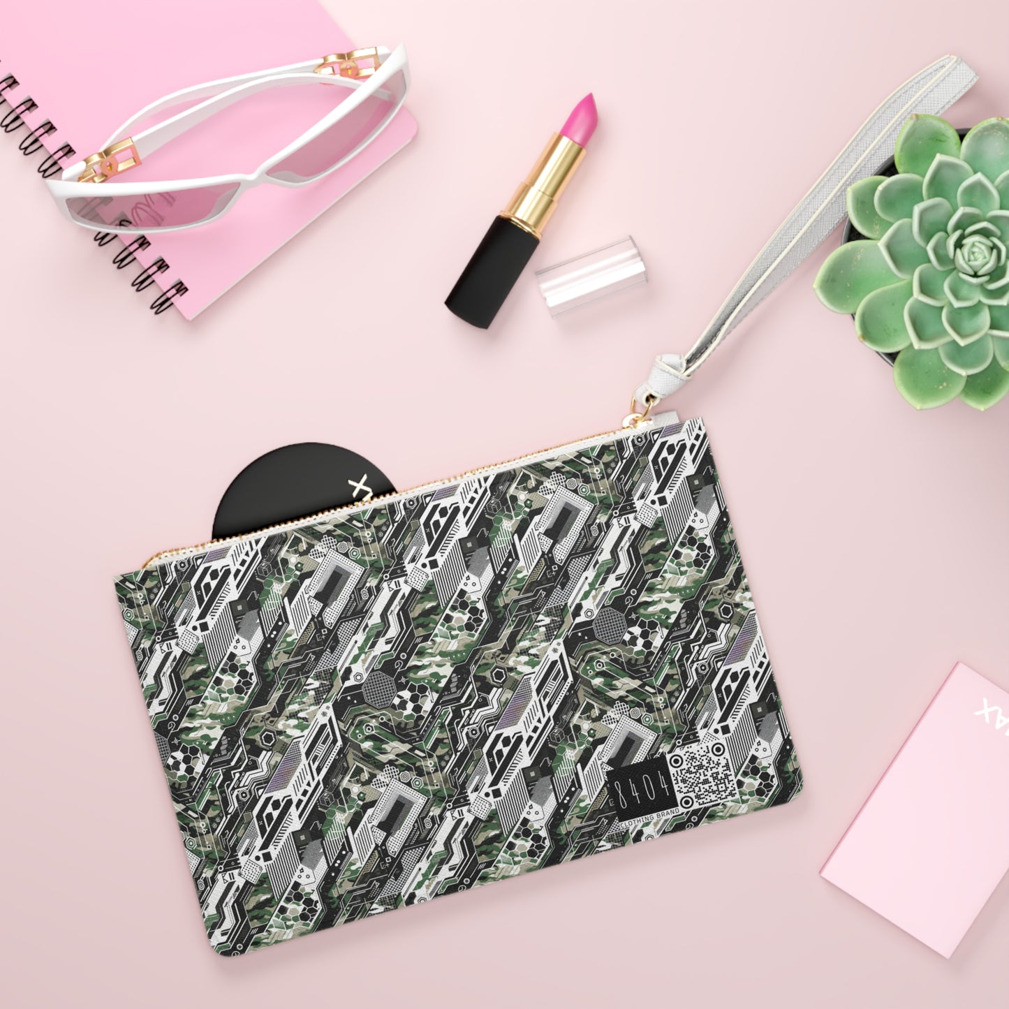 Tech Camo Fusion Tech-Forward Streetwear With a Futuristic Edge Clutch Bag - 8404 Design-46