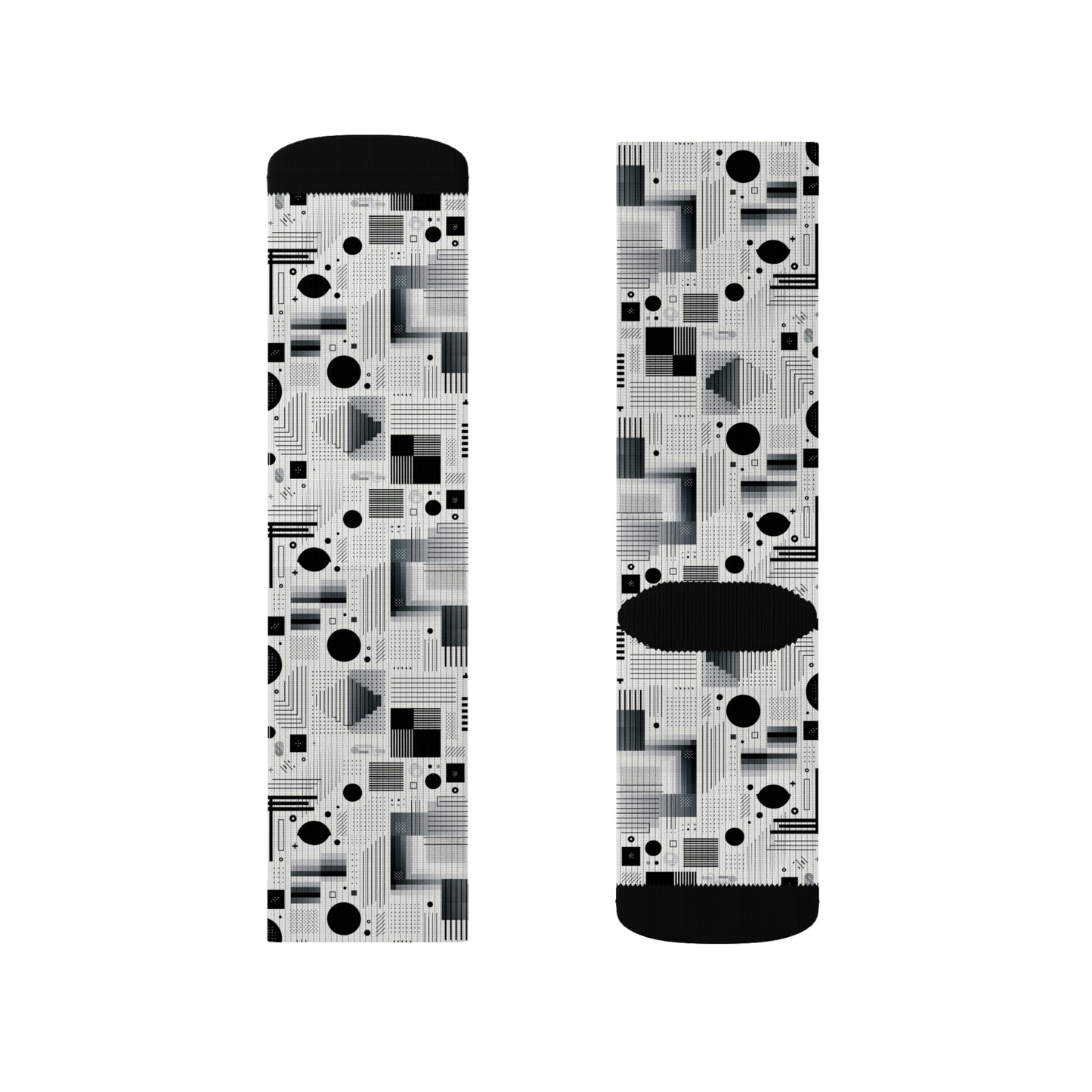 Digital Minimalism Minimalist Tech Sublimation Socks - 8404 Design-60