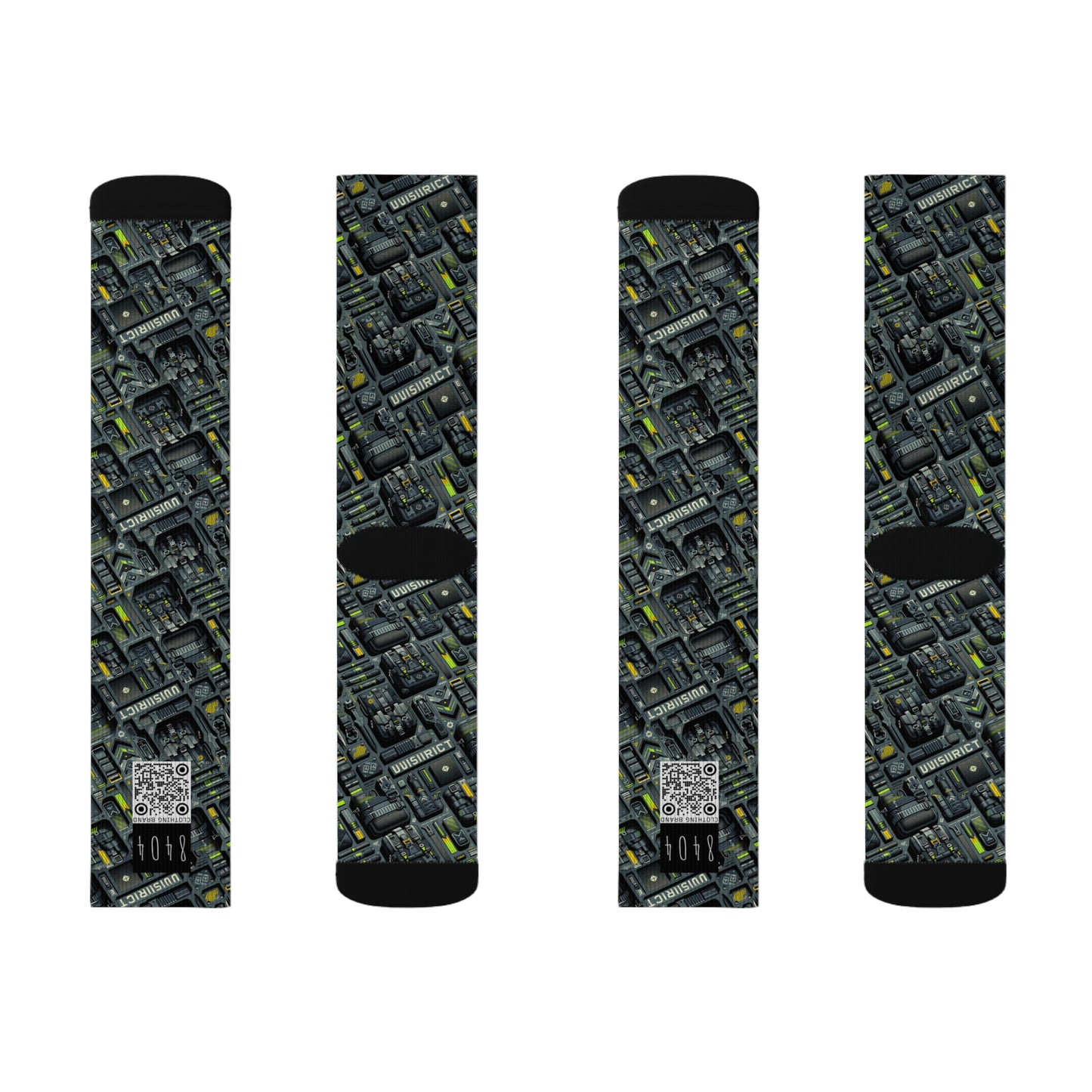 Tech Utility Streetwear Futuristic Tech-Forward Sublimation Socks - 8404 Design-47