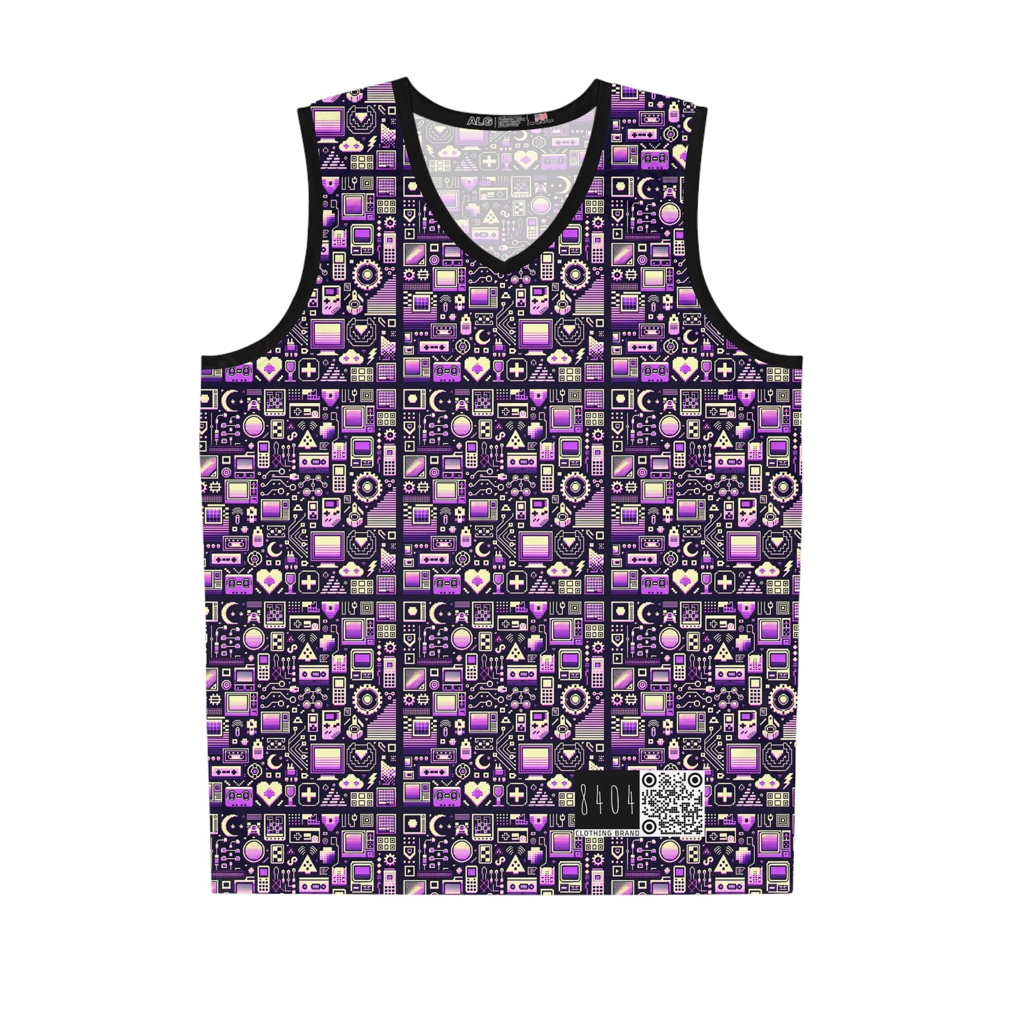 Digital Nostalgia Remix Modern Vintage Fusion Basketball Jersey - 8404 Design-54