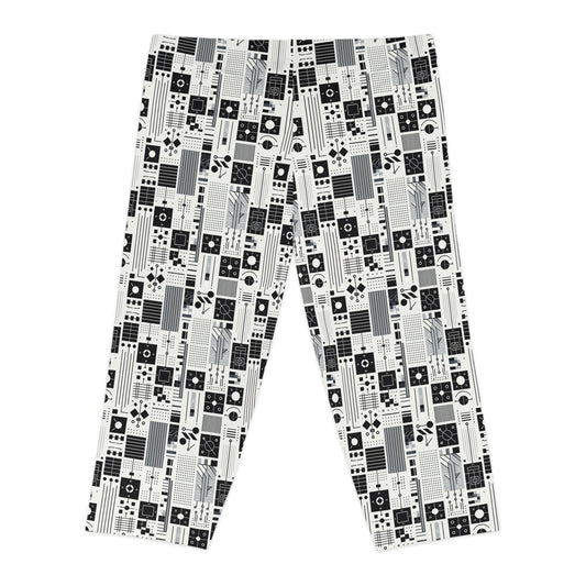 Digital Minimalism Minimalist Tech Women's Capri Leggings - 8404 Design-54