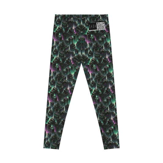 Tech Noir Aesthetics Tech-Forward Urban Dystopia Stretch Leggings - 8404 Design-44