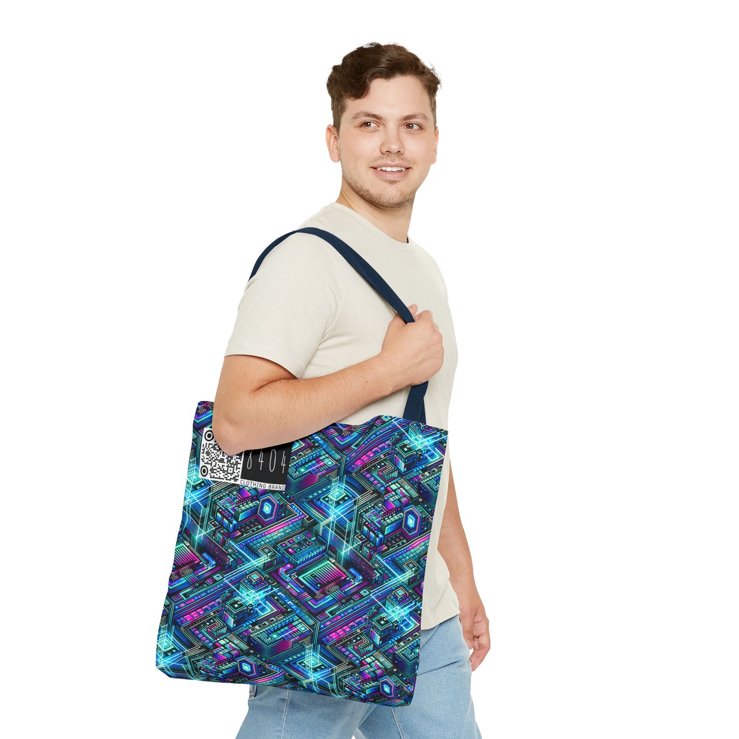 Digital Dreamland Futuristic Tech Aesthetic Tote Bag - 8404 Design-42