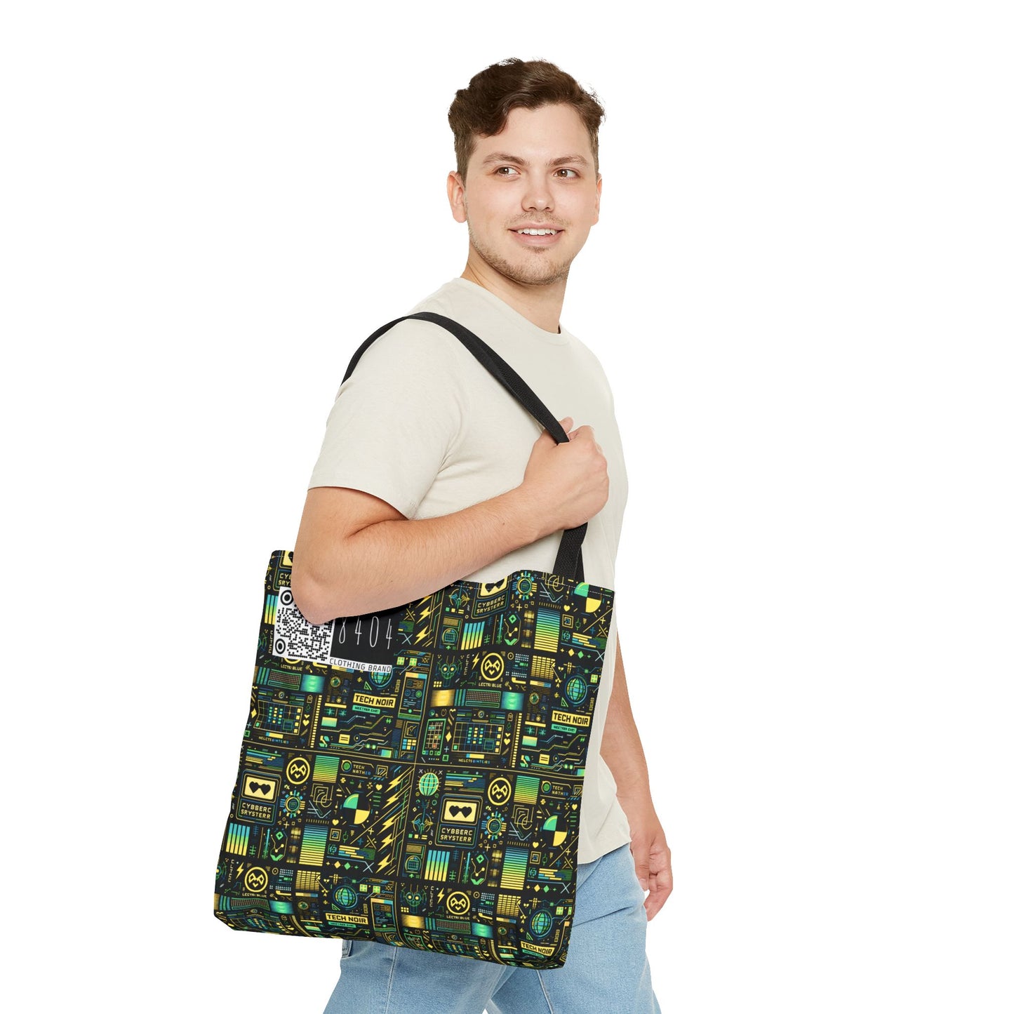 Digital Dystopia Tech Noir Tote Bag - 8404 Design-57