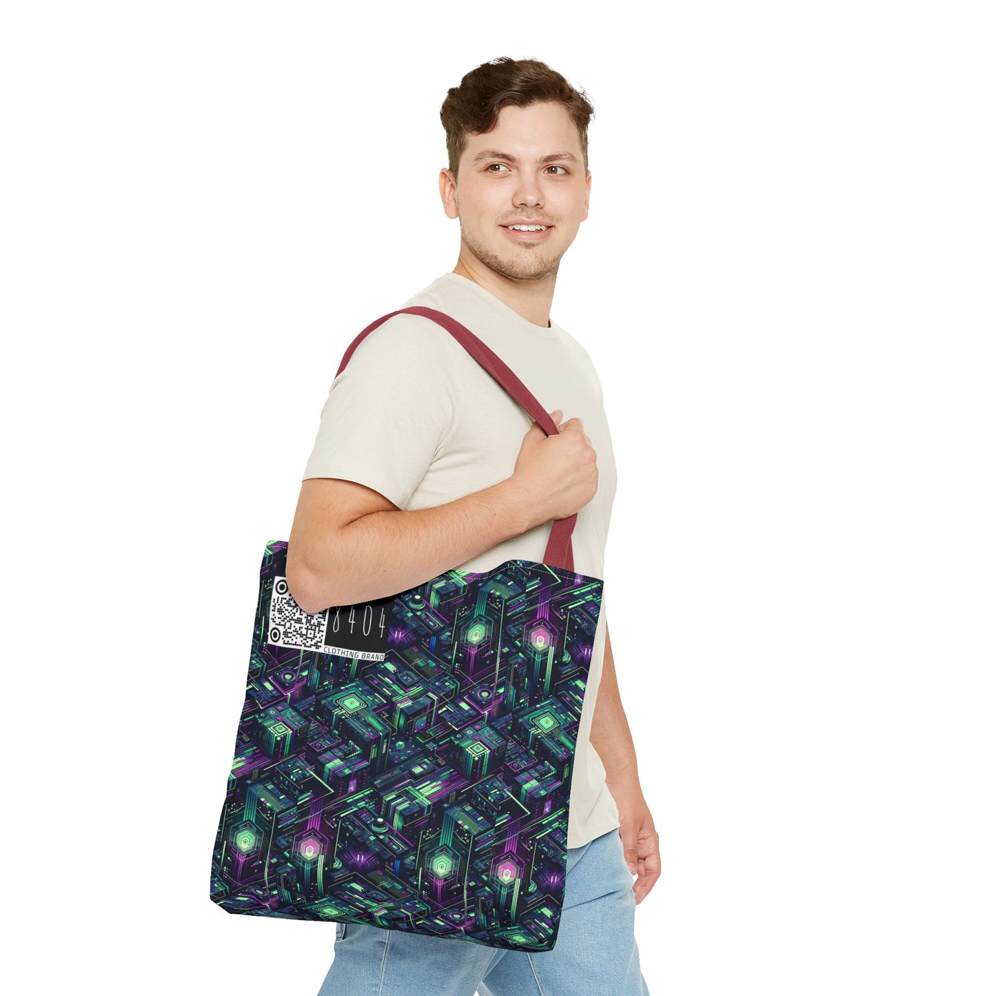 Tech Noir Aesthetics Tech-Forward Urban Dystopia Tote Bag - 8404 Design-43