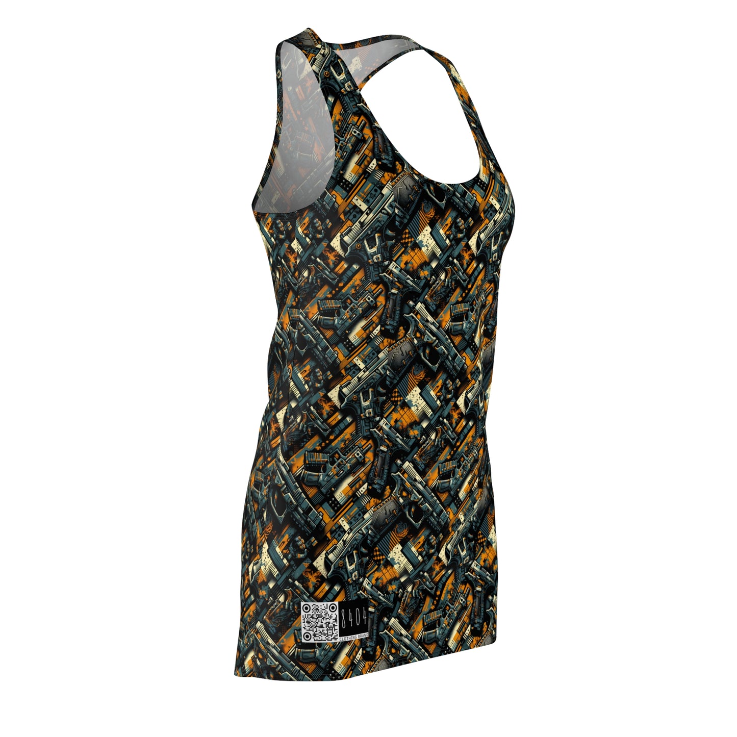 Digital Punk Futuristic Grunge Women's Cut & Sew Racerback Dress - 8404 Design-47
