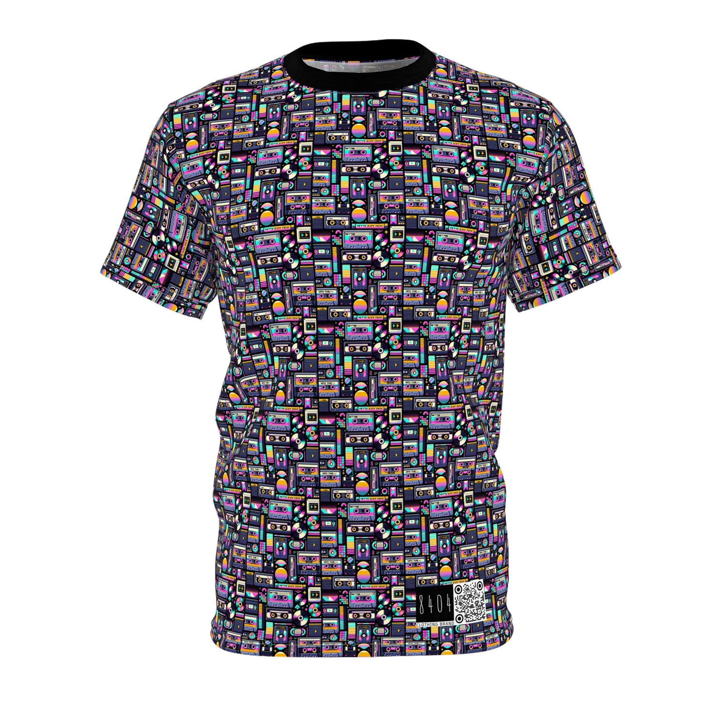 Digital Nostalgia Tech-Inspired Retro Fusion Unisex Cut & Sew Tee - 8404 Design-48
