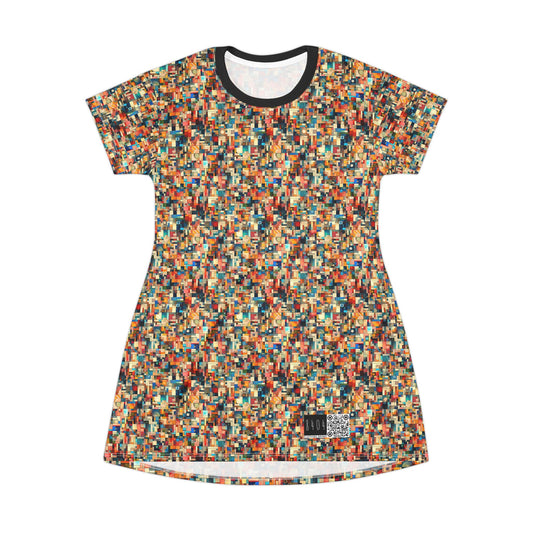 Digital Artistic Expression Artistic Streetwear T-Shirt Dress - 8404 Design-46