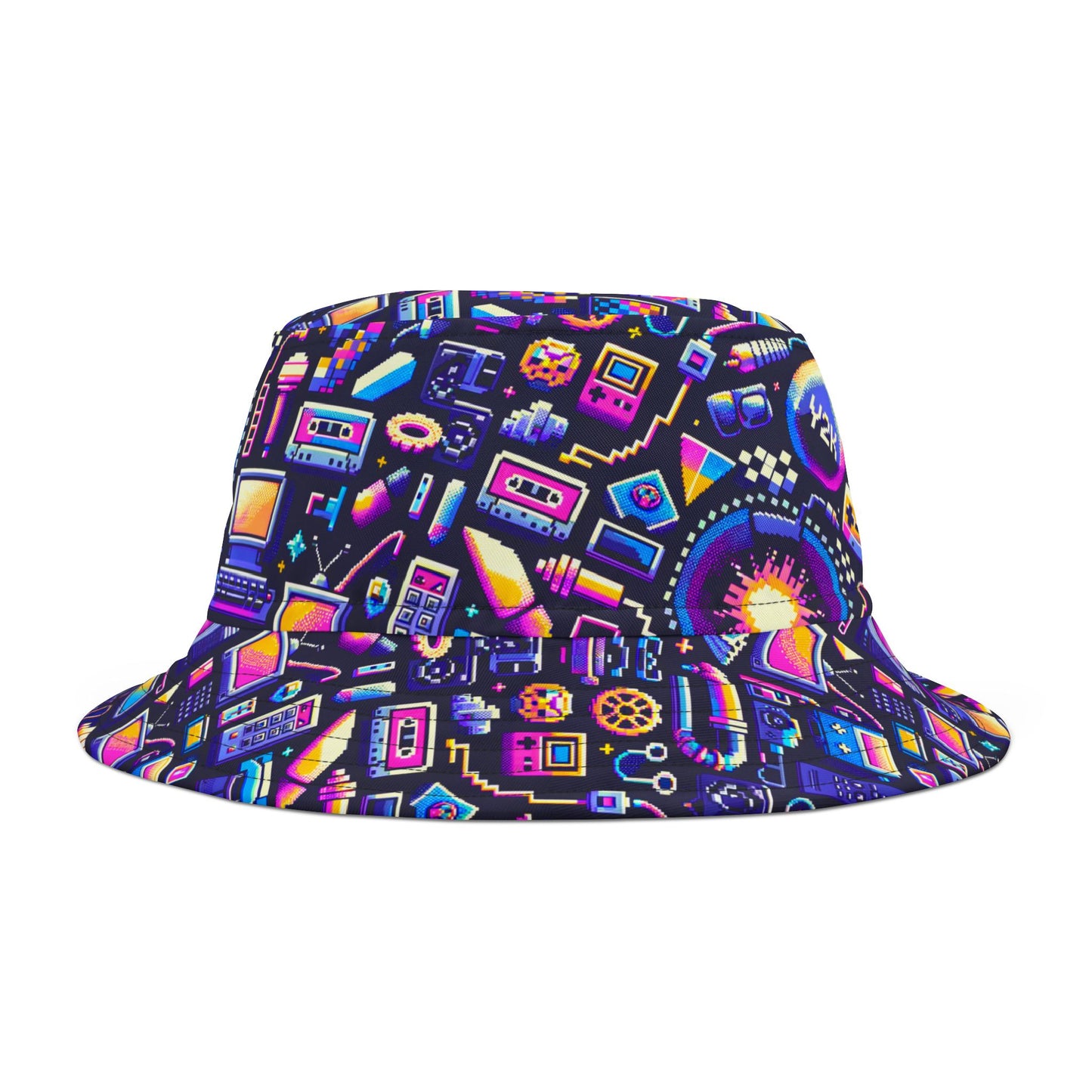 Digital Nostalgia Modern Retro Fusion Bucket Hat - 8404 Design-64