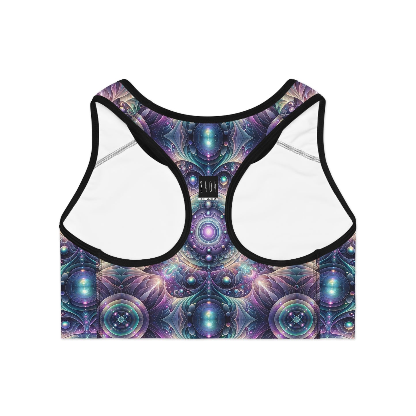 Iridescent Tech Fusion Tech-Forward Streetwear Sports Bra - 8404 Design-61