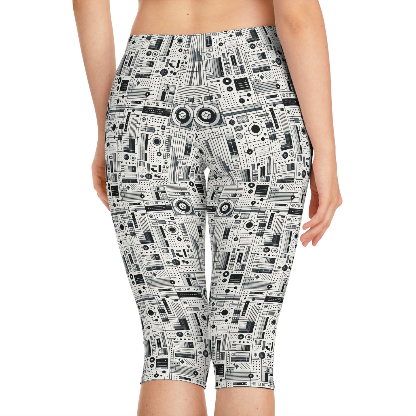 Digital Minimalism Minimalist Tech Women's Capri Leggings - 8404 Design-53