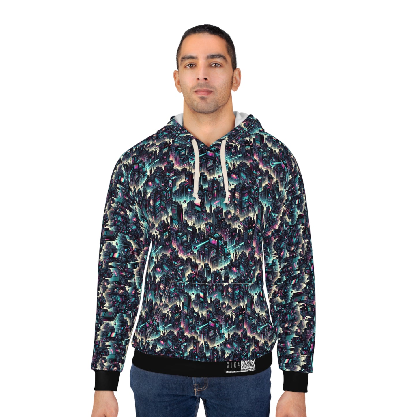 Digital Rebellion Tech-Inspired Streetwear Pullover Hoodie - 8404 Design-51