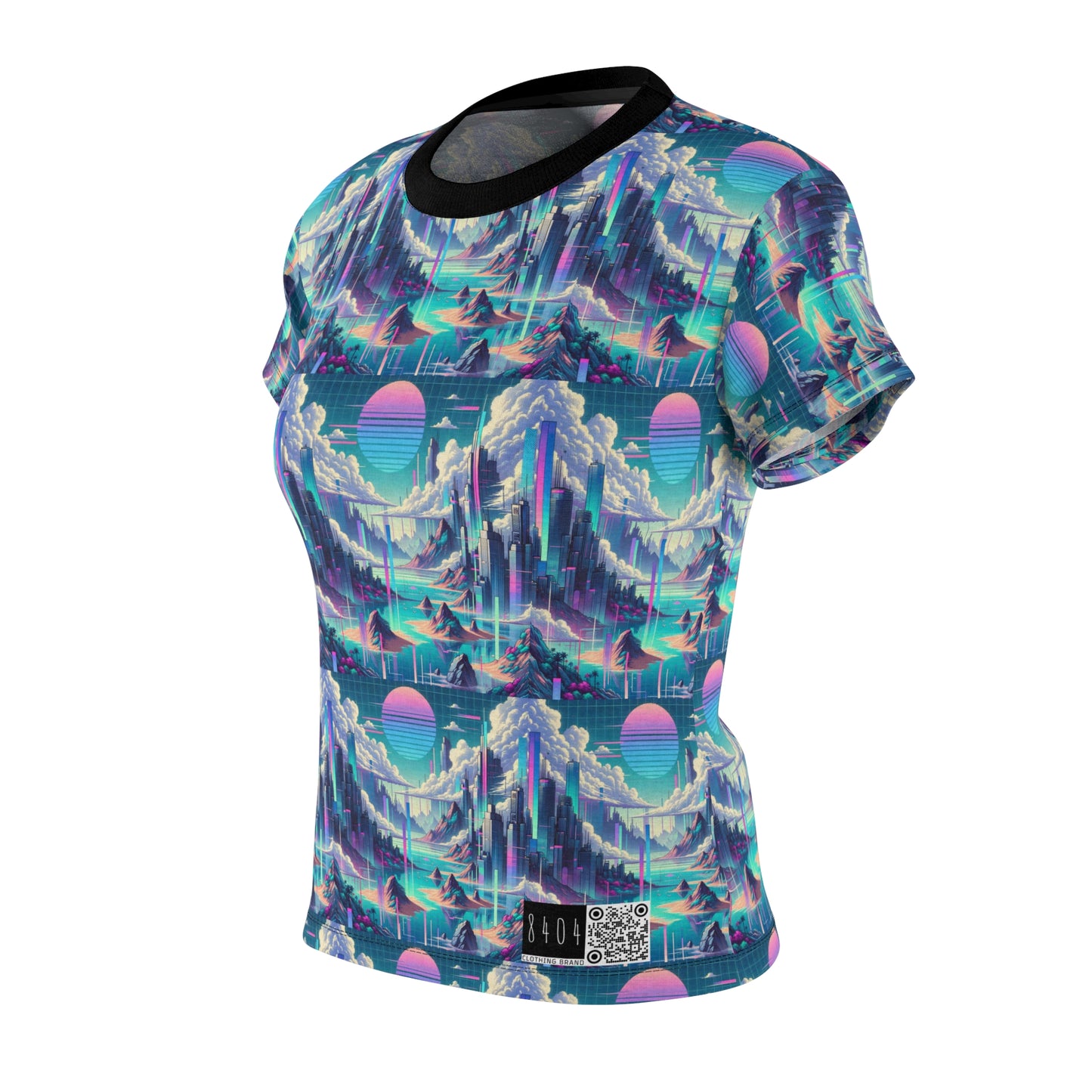 Digital Dreamscapes Digitally-Inspired Streetwear With a Dreamy, Surreal Twist Women's Cut & Sew Tee - 8404 Design-53