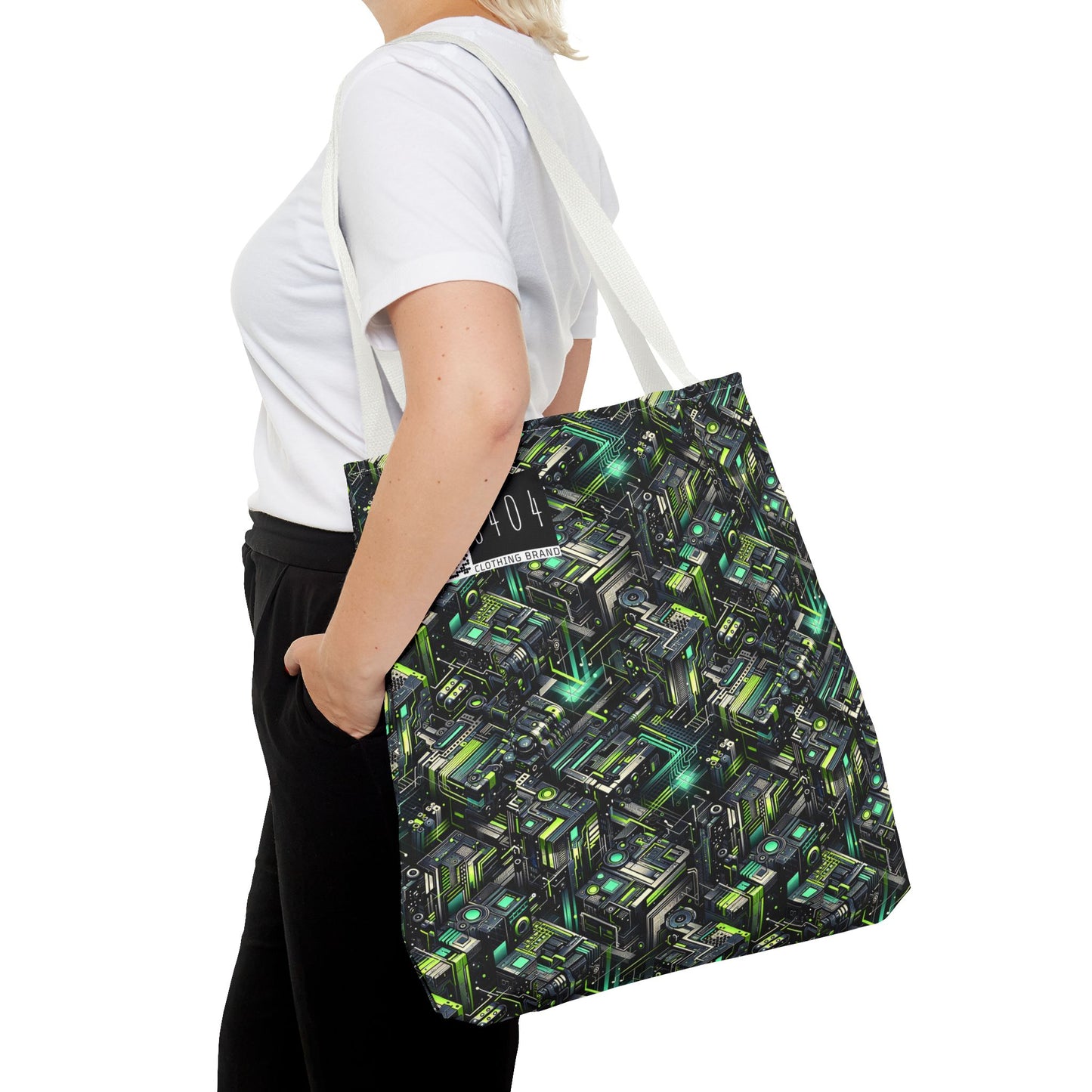Tech-Infused Graphics Tech-Forward Streetwear Tote Bag - 8404 Design-47