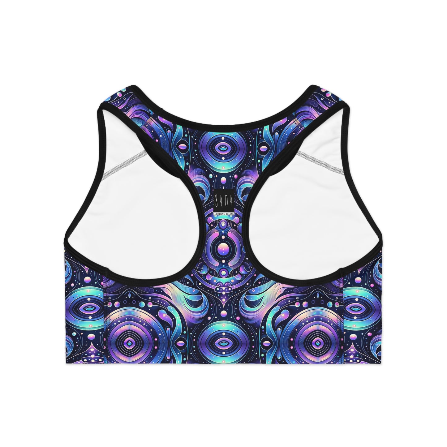 Iridescent Tech Fusion Tech-Forward Streetwear Sports Bra - 8404 Design-62