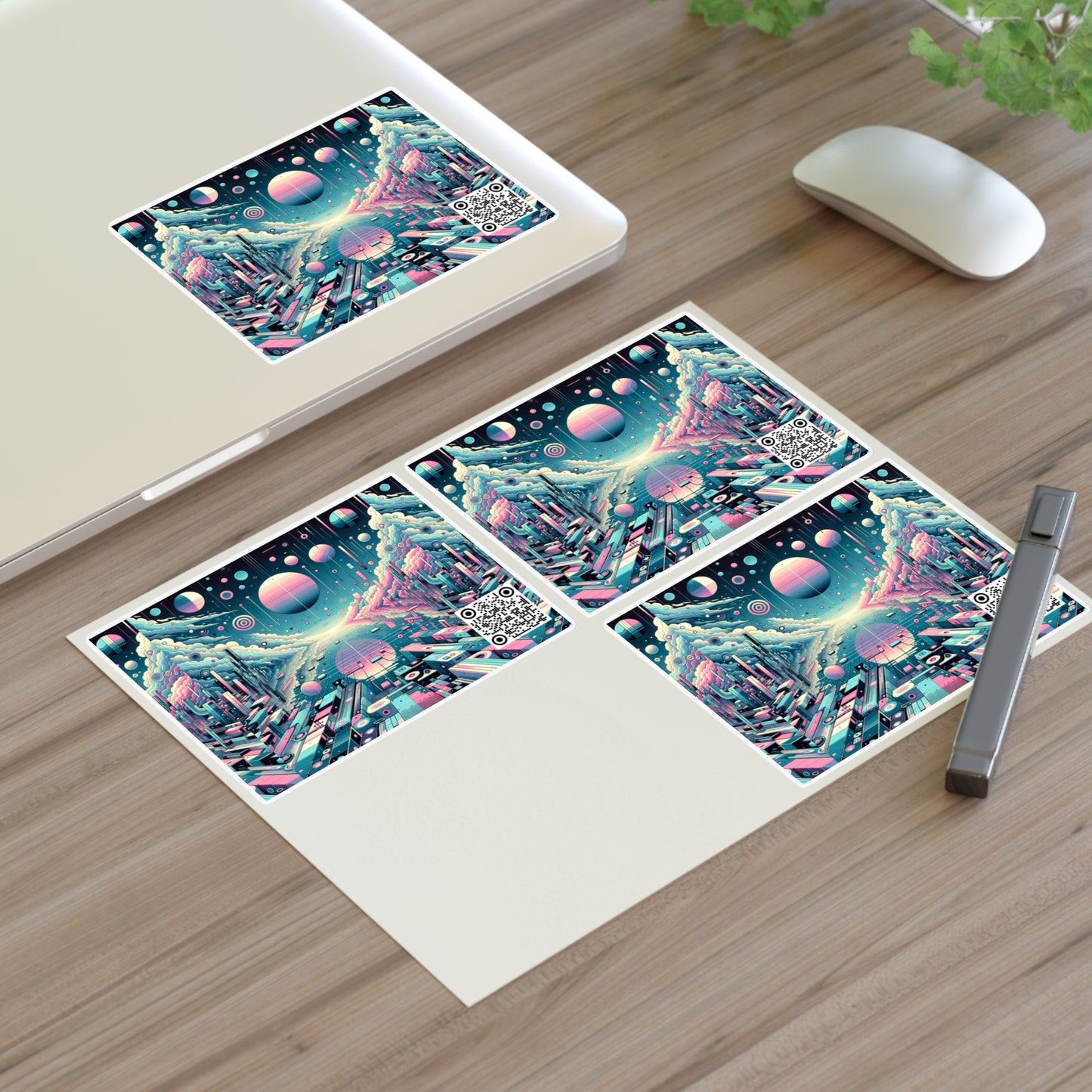 Digital Dreamscapes Digitally-Inspired Streetwear With a Dreamy, Surreal Twist Sticker Sheets - 8404 Design-61