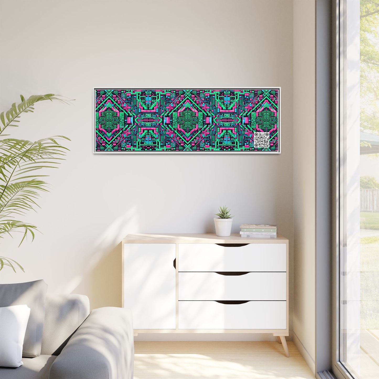 Digital Glitch Vibes Tech-Inspired Streetwear Matte Canvas, Framed (multi-Color) - 8404 Design-71 B