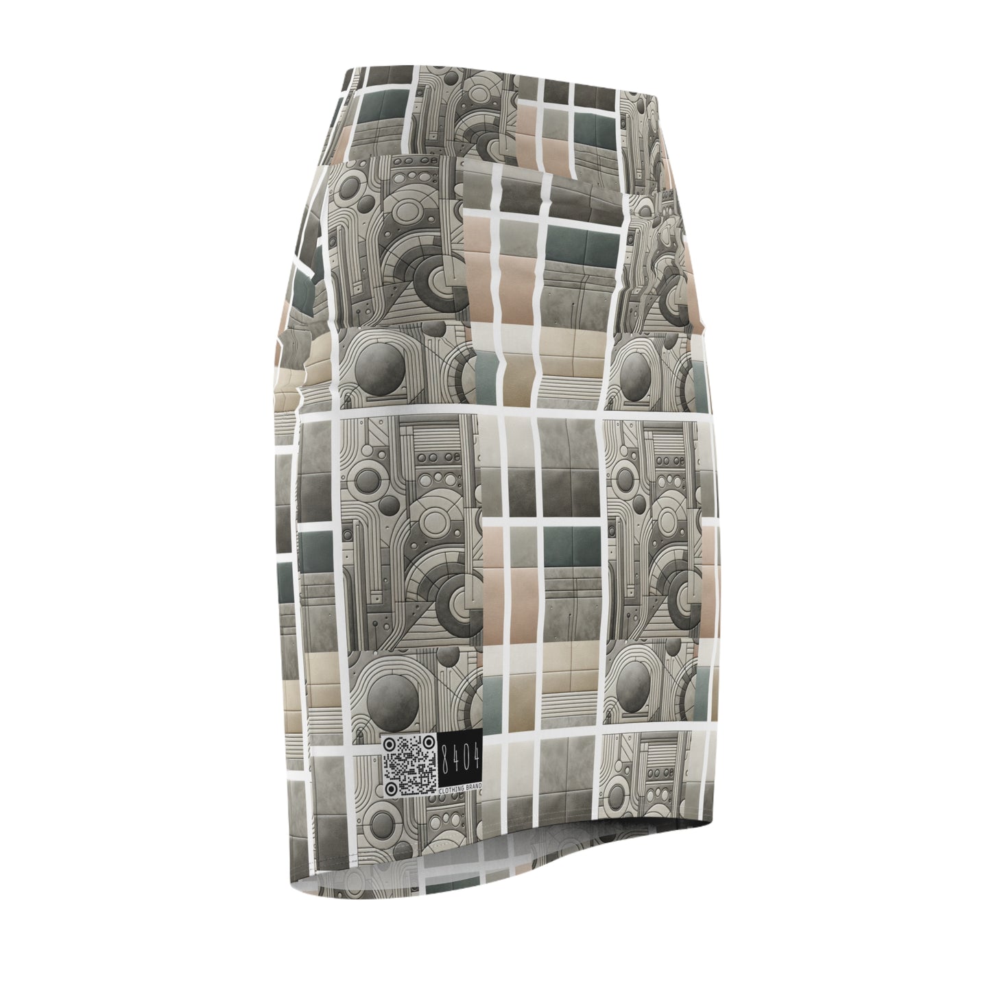Tech Utility Chic Tech-Forward Minimalist Women's Pencil Skirt - 8404 Design-59
