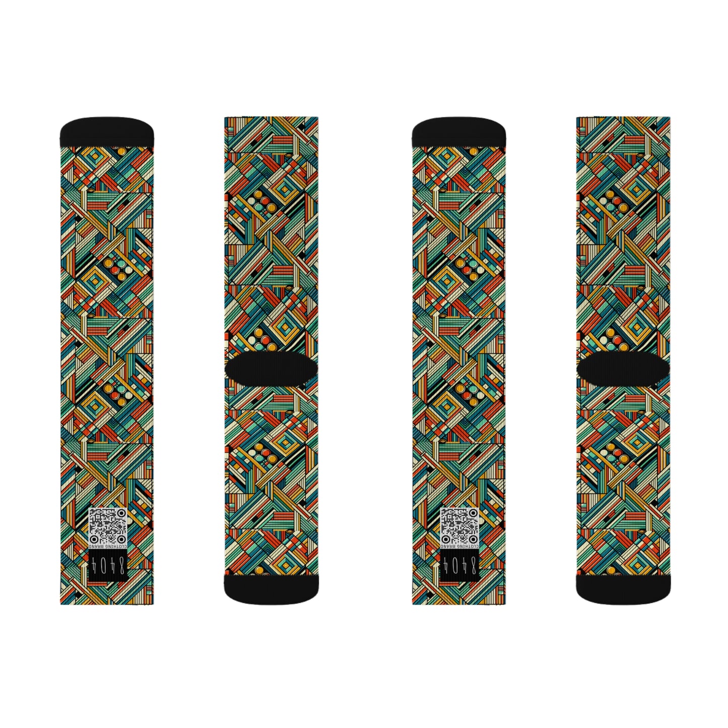 Abstract Graphic Art Modern Artistic Expression Sublimation Socks - 8404 Design-67