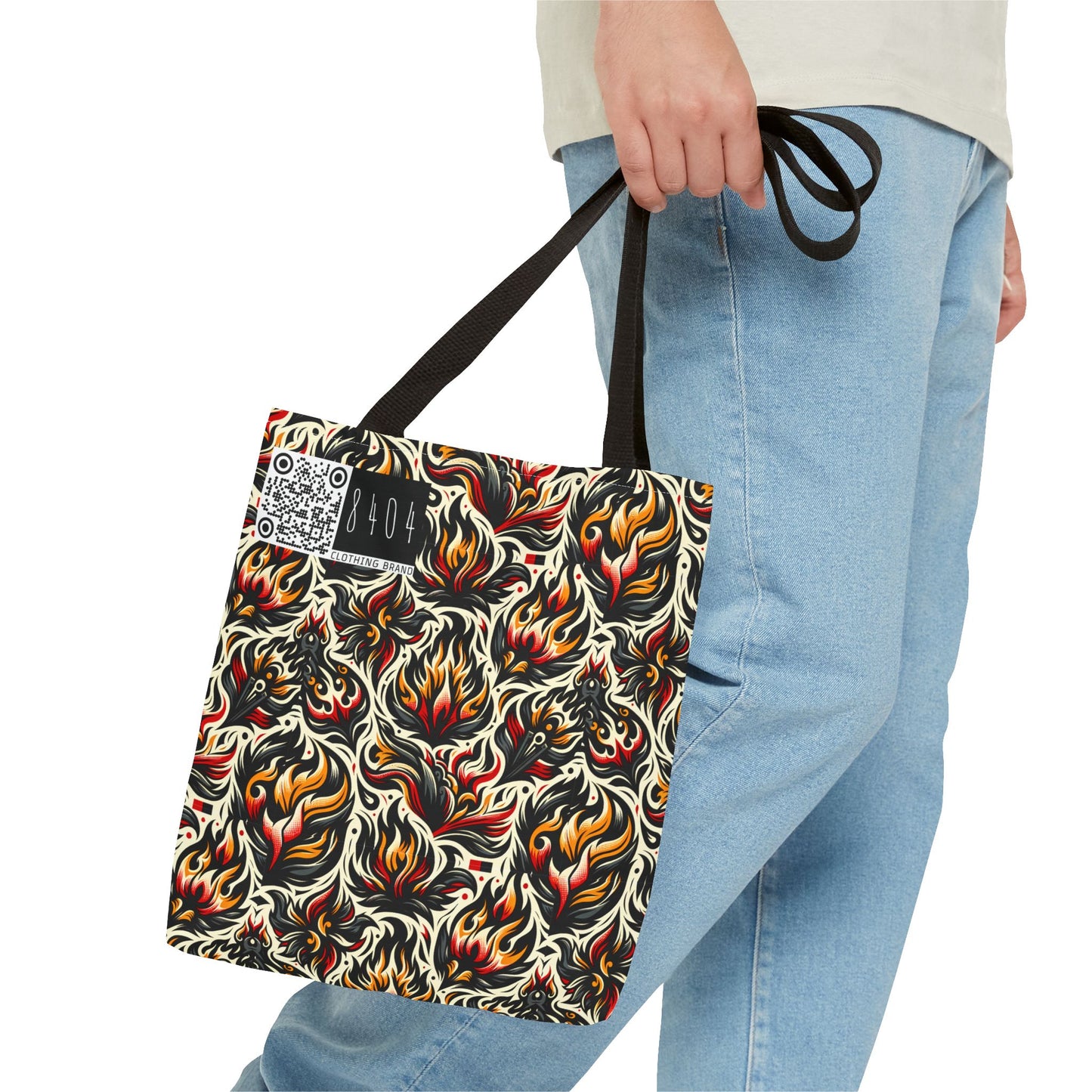 Fire & Flames Bold Streetwear Statement Tote Bag - 8404 Design-57