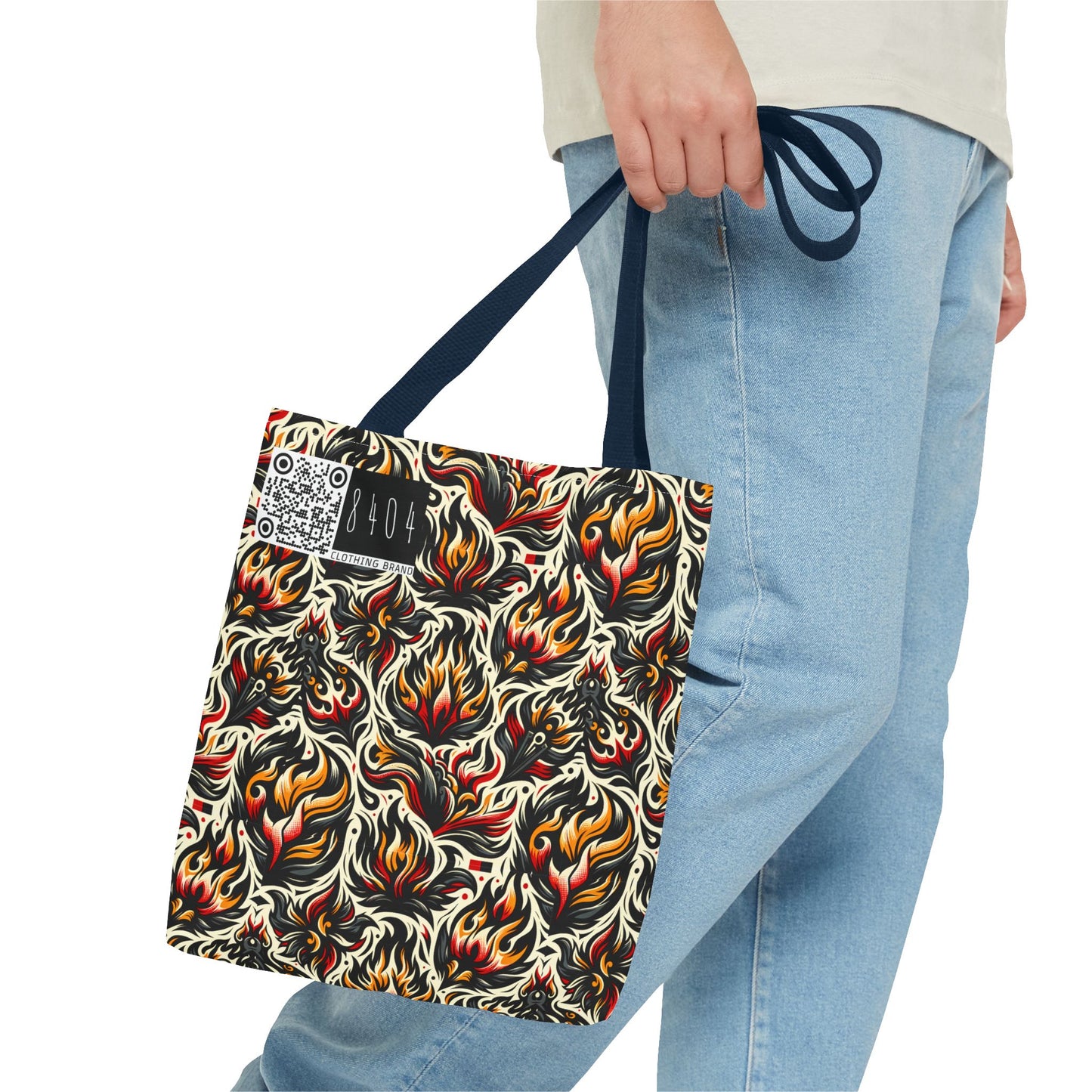 Fire & Flames Bold Streetwear Statement Tote Bag - 8404 Design-57