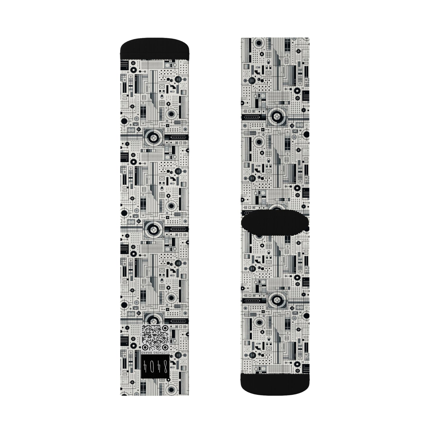 Digital Minimalism Minimalist Tech Sublimation Socks - 8404 Design-53