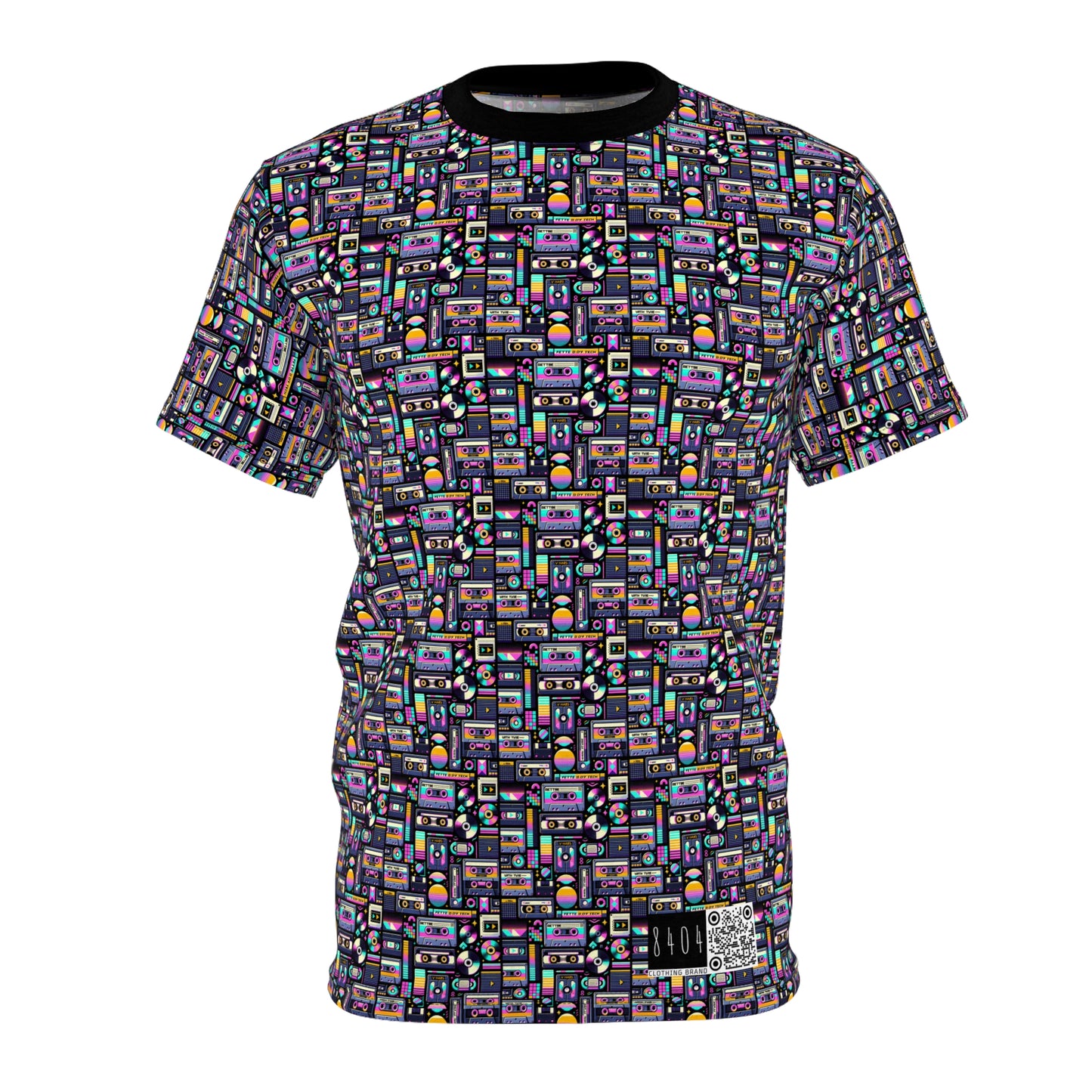 Digital Nostalgia Tech-Inspired Retro Fusion Unisex Cut & Sew Tee - 8404 Design-48