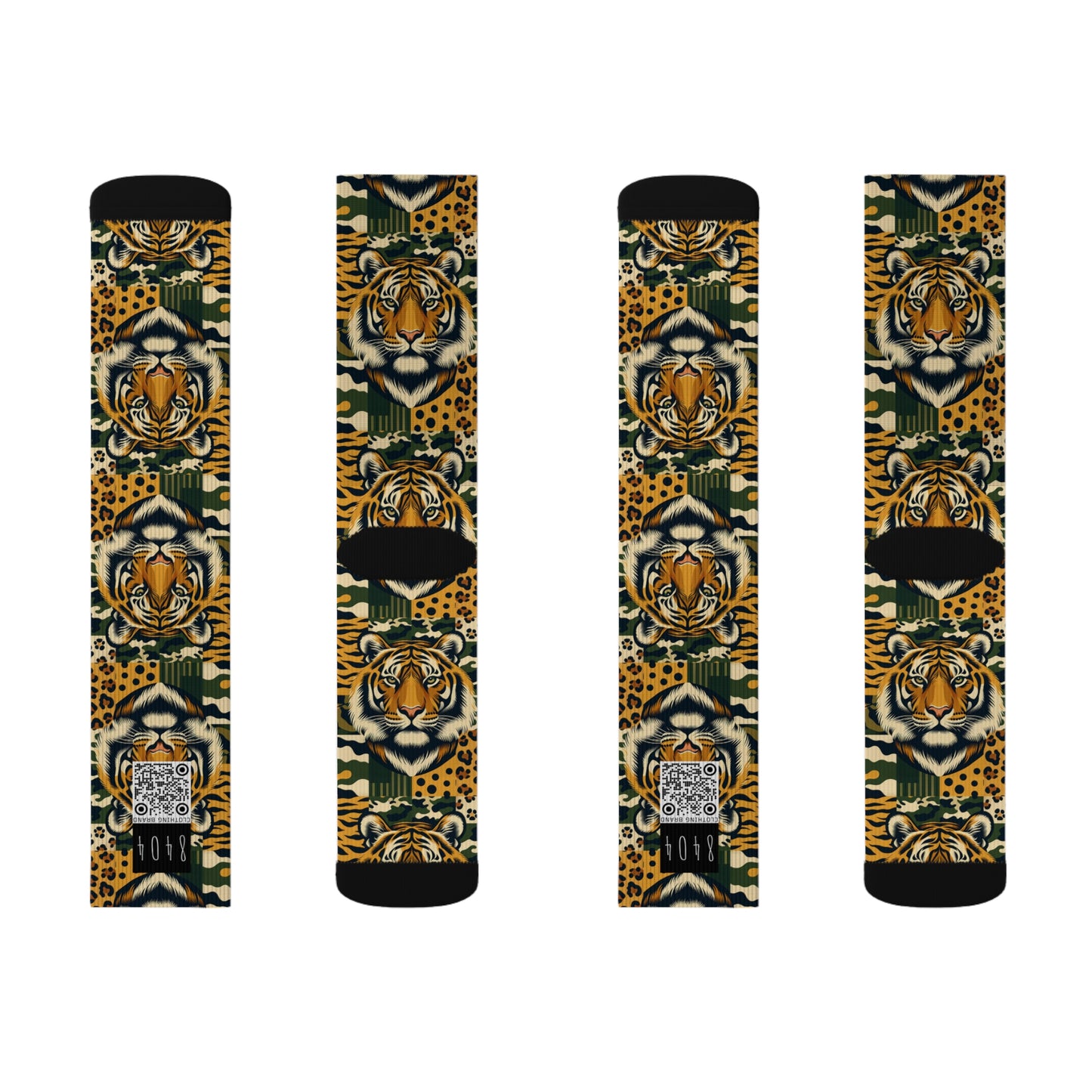 Streetwear Safari Urban Jungle Exploration Sublimation Socks - 8404 Design-64
