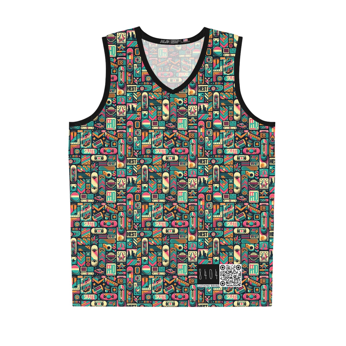 Skate Culture Revival Urban Retro Cool Basketball Jersey - 8404 Design-61