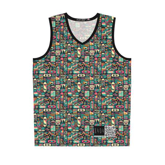 Skate Culture Revival Urban Retro Cool Basketball Jersey - 8404 Design-61