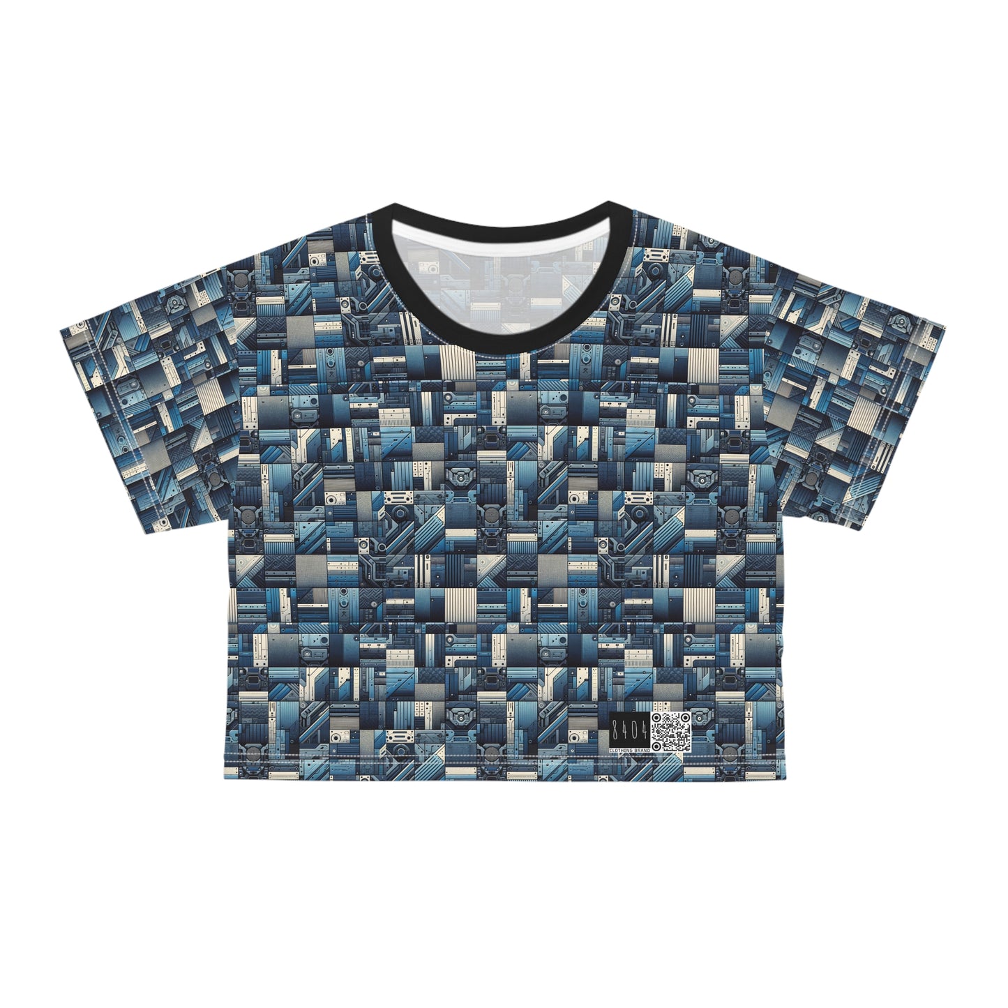 Tech-Inspired Utility Tech-Forward Streetwear With Utilitarian Edge Crop Tee - 8404 Design-44