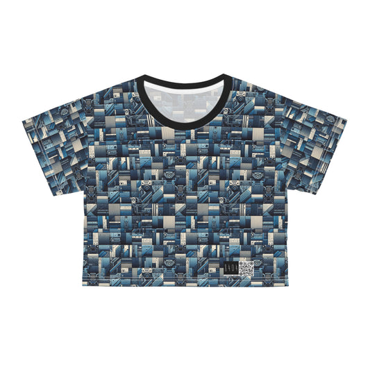 Tech-Inspired Utility Tech-Forward Streetwear With Utilitarian Edge Crop Tee - 8404 Design-44