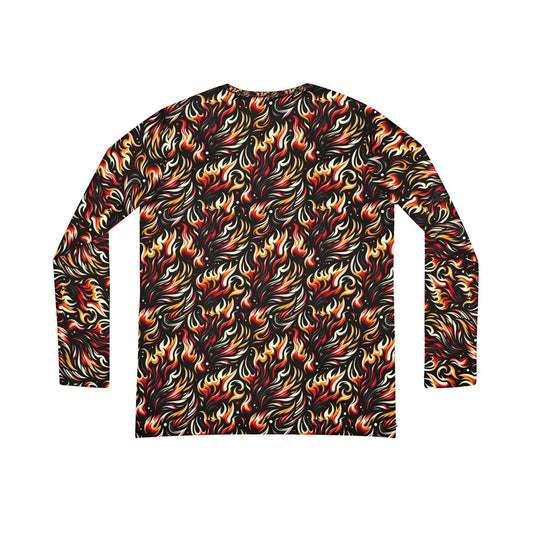 Fire & Flames Bold Streetwear Statement Women's Long Sleeve V-Neck Shirt - 8404 Design-60