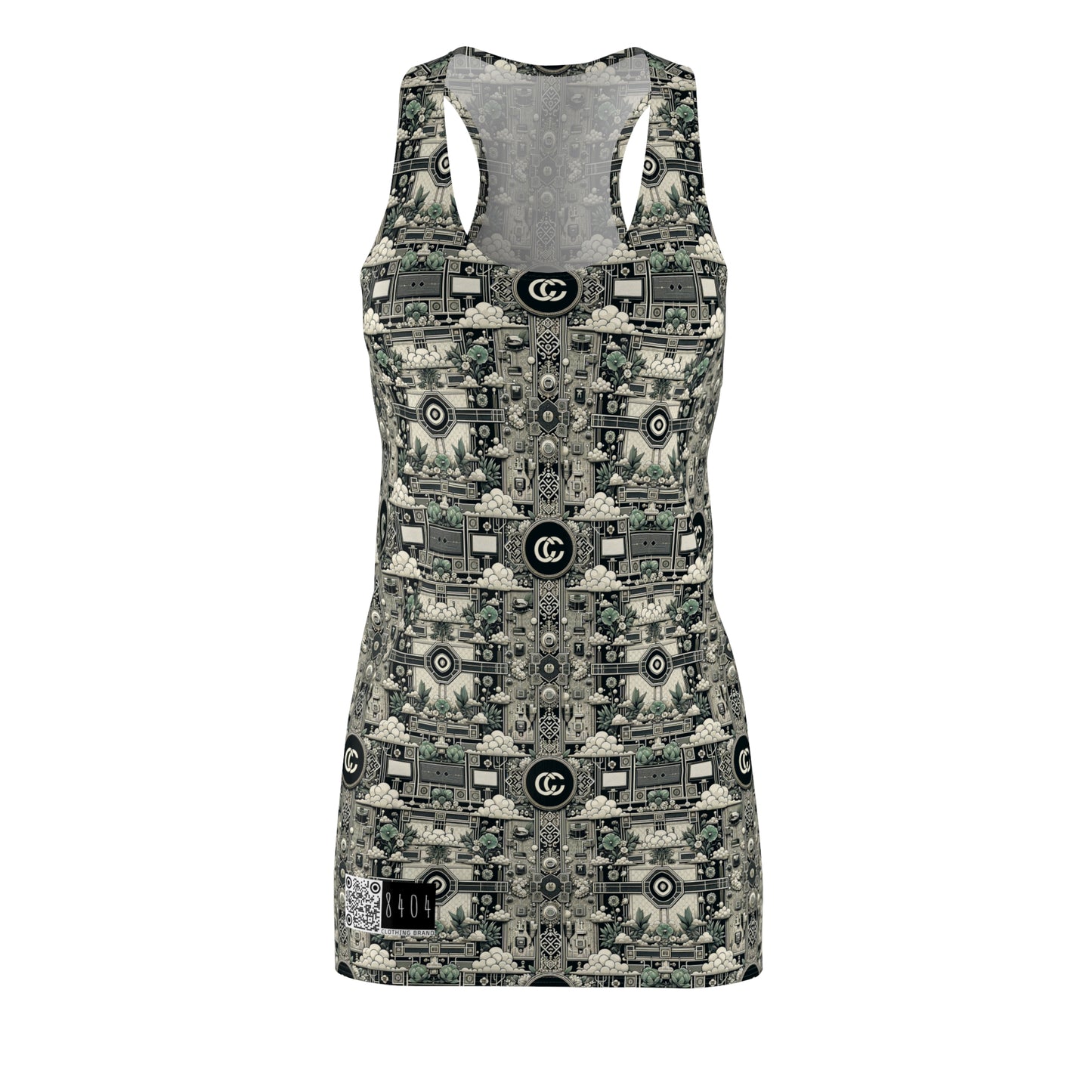 Cyber Garden Party Tech Garden Extravaganza Women's Cut & Sew Racerback Dress - 8404 Design-54
