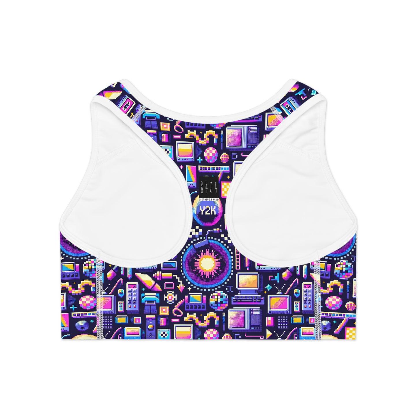 Digital Nostalgia Modern Retro Fusion Sports Bra - 8404 Design-64