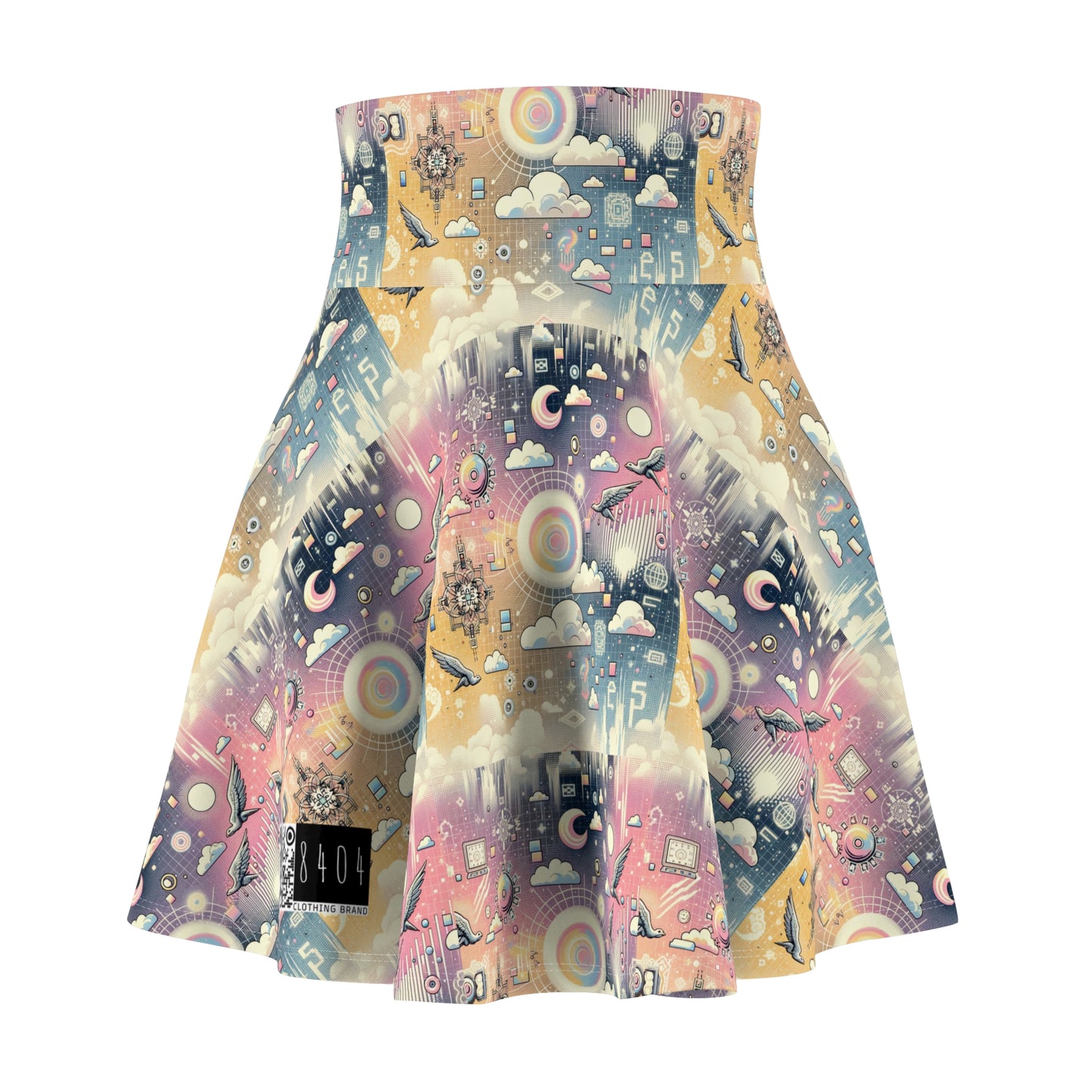 Digital Dreamland Whimsical and Nostalgic Streetwear With a Digital Twist Women's Skater Skirt - 8404 Design-69