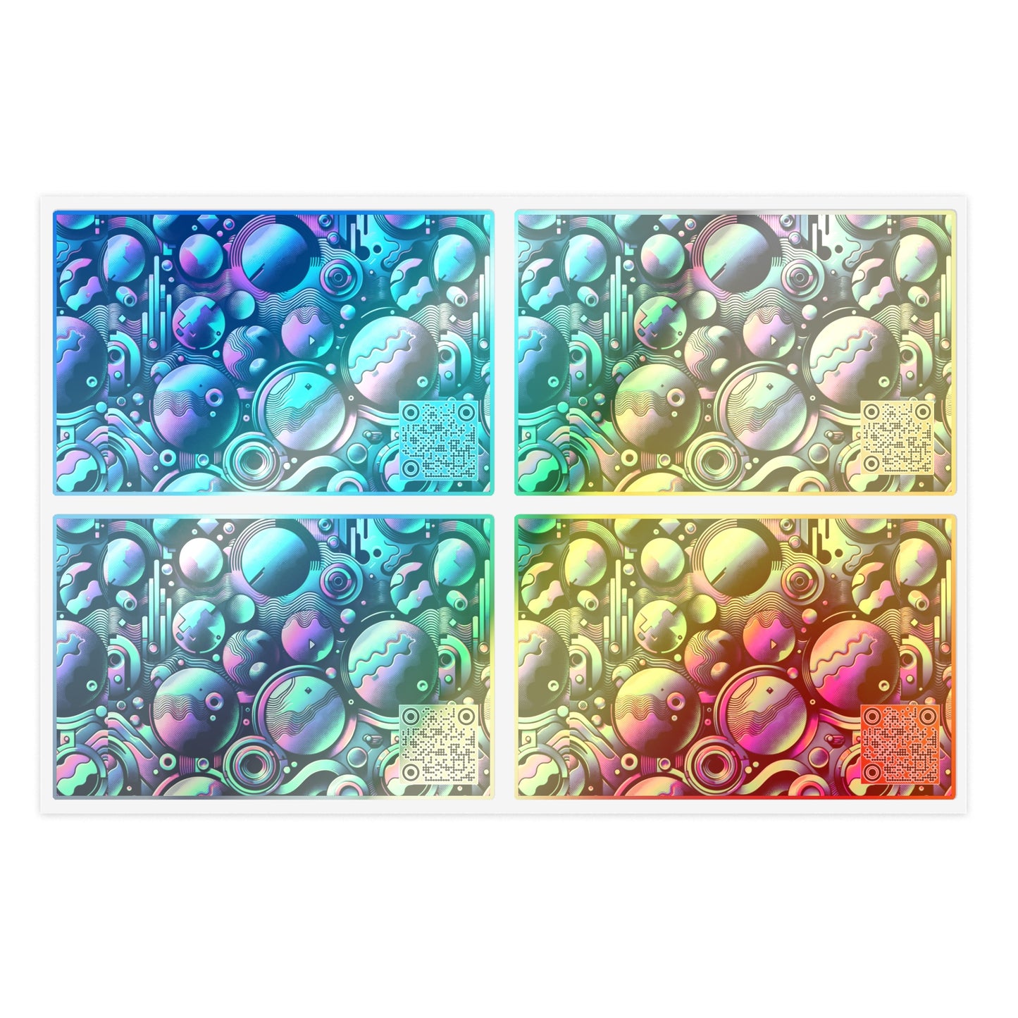 Tech-Tonal Graphics Tech-Forward Streetwear Sticker Sheets - 8404 Design-56