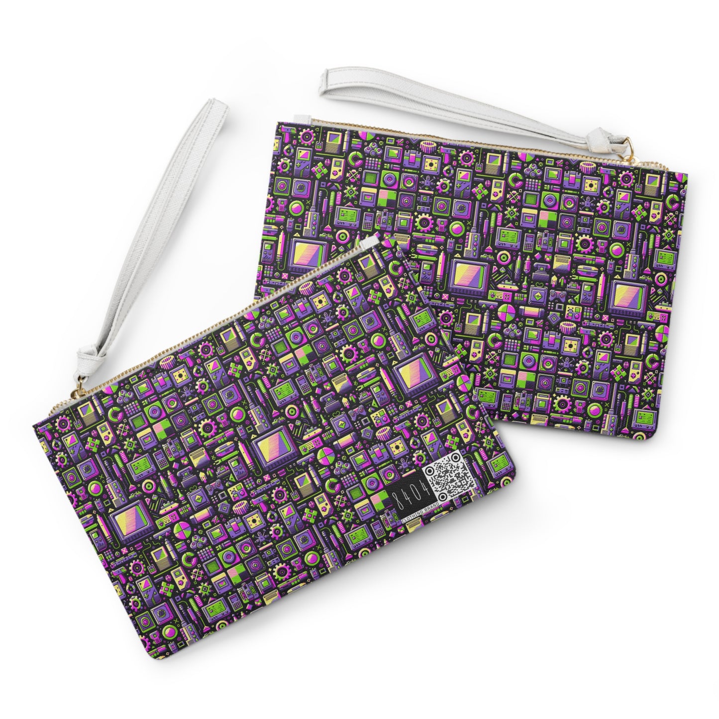 Digital Nostalgia Remix Modern Vintage Fusion Clutch Bag - 8404 Design-67
