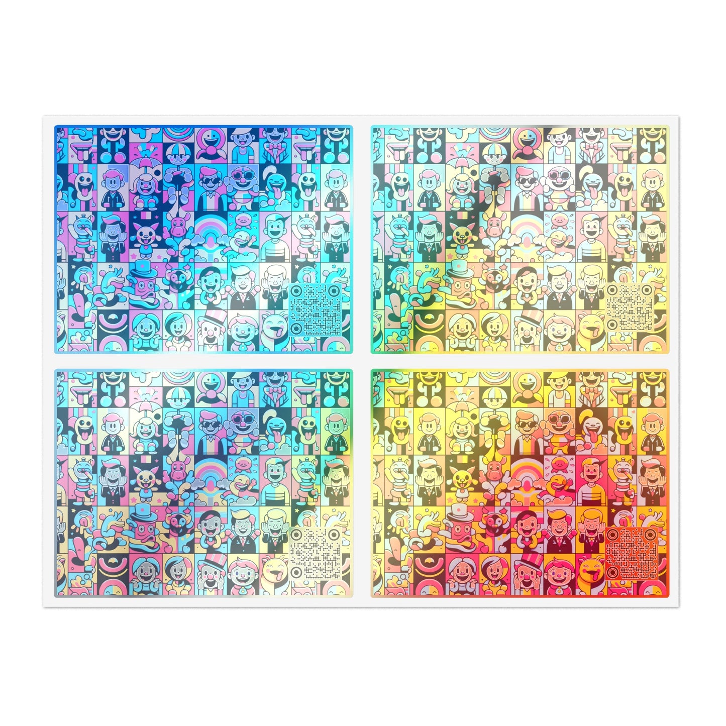 Neon Pop Playful Pop Culture Mashup Sticker Sheets - 8404 Design-60