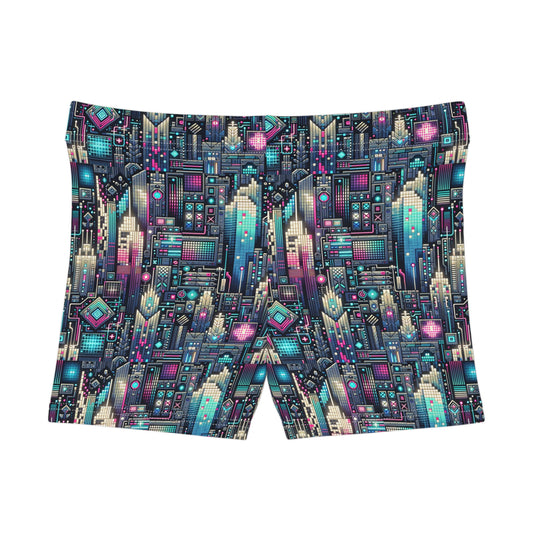 Digital Renaissance Tech-Forward Maximalism Women's Shorts - 8404 Design-56