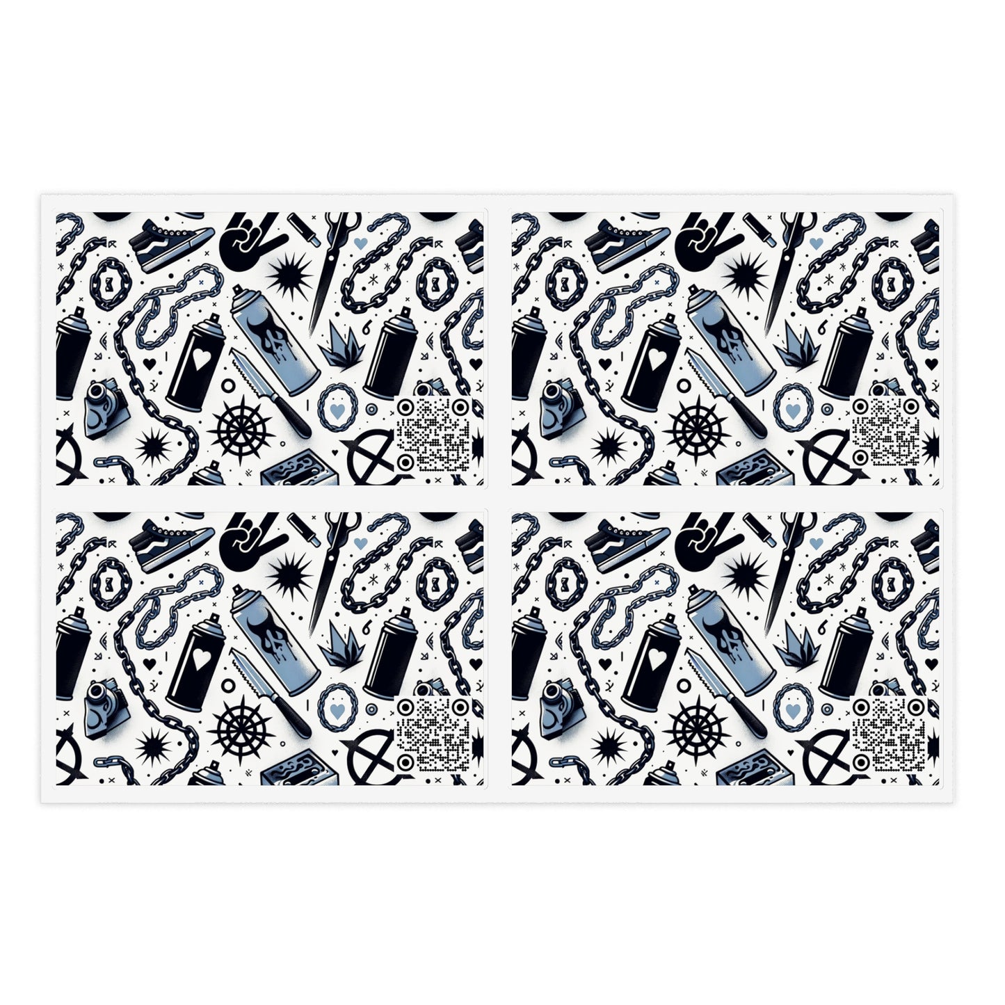 Cultural Rebellion Graphics Edgy and Rebellious With a Hint of Nostalgia Sticker Sheets - 8404 Design-57