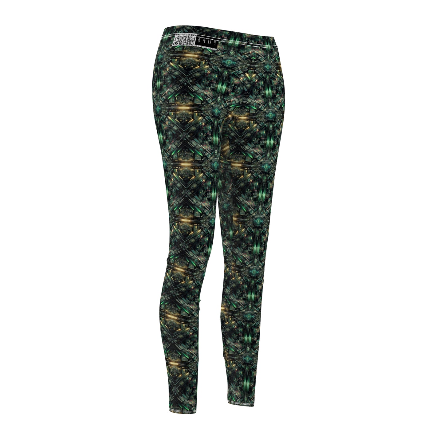 Tech Noir Graphics Tech-Inspired Streetwear Women's Cut & Sew Casual Leggings - 8404 Design-56