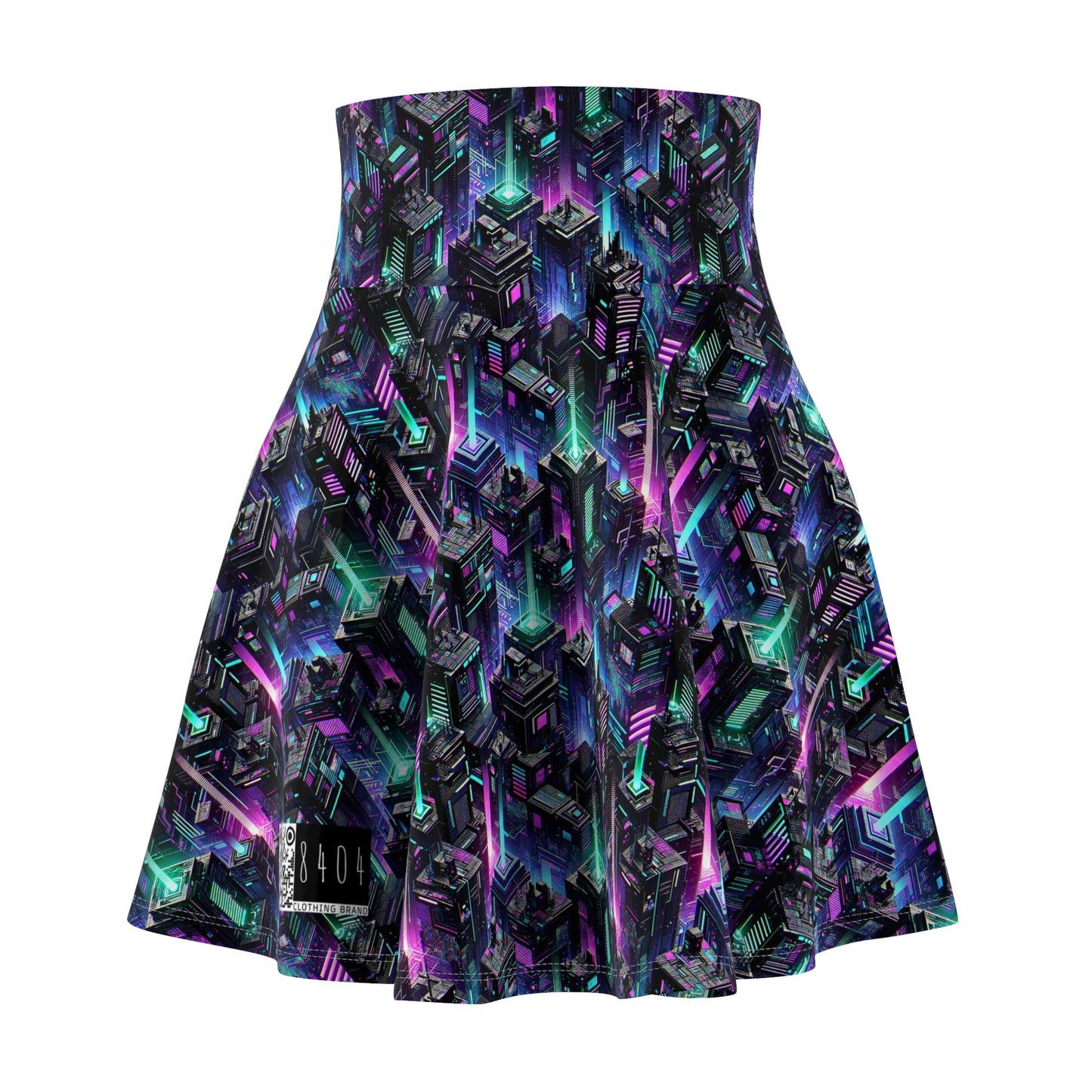 Tech Noir Graphics Futuristic Tech Aesthetics Women's Skater Skirt - 8404 Design-55