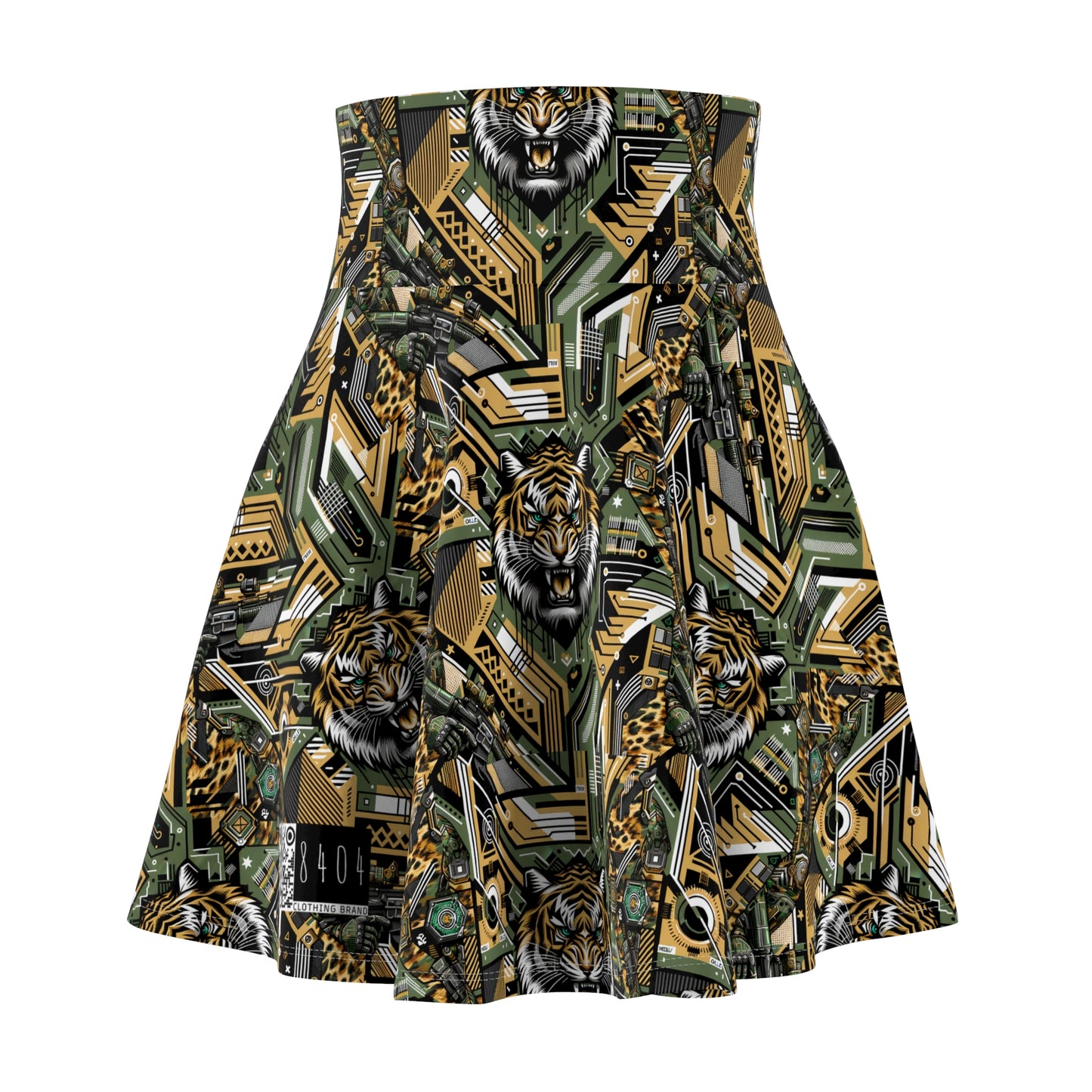 Neo-Camo Fusion Tech-Forward Streetwear Women's Skater Skirt - 8404 Design-58
