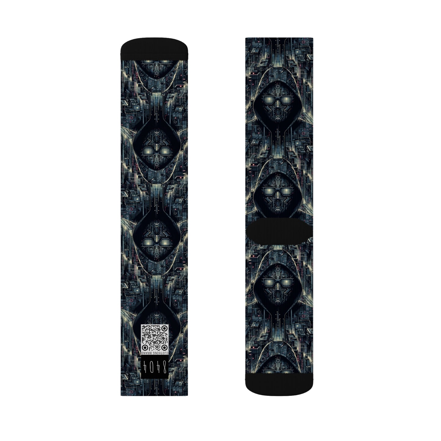 Tech Noir Aesthetics Sleek Tech Streetwear Sublimation Socks - 8404 Design-56