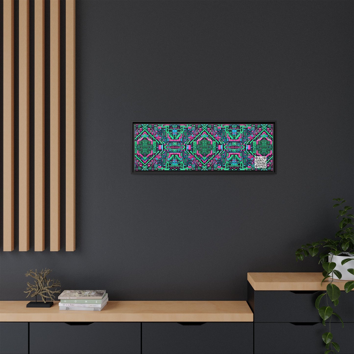 Digital Glitch Vibes Tech-Inspired Streetwear Matte Canvas, Framed (multi-Color) - 8404 Design-71 B