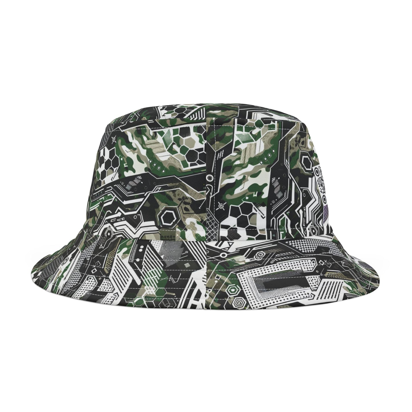 Tech Camo Fusion Tech-Forward Streetwear With a Futuristic Edge Bucket Hat - 8404 Design-46
