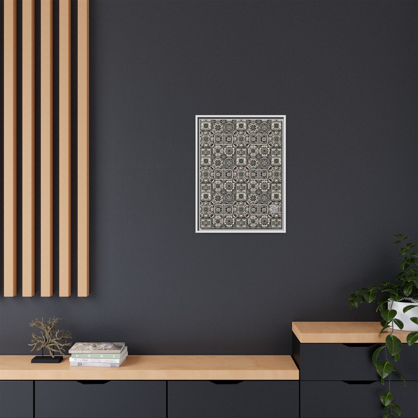 Cyber Garden Party Tech Garden Extravaganza Matte Canvas, Framed (multi-Color) - 8404 Design-45 A