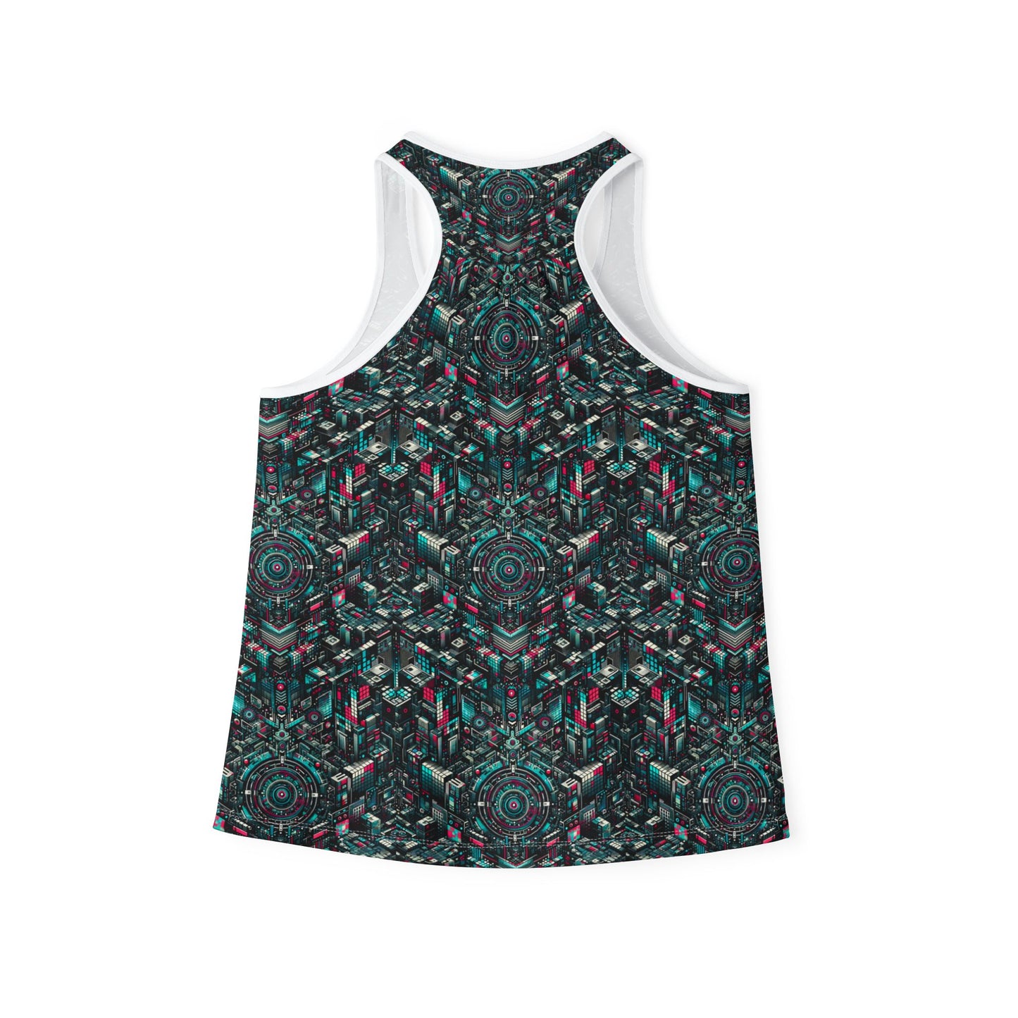 Digital Rebellion Tech-Inspired Streetwear Women's Tank Top - 8404 Design-54